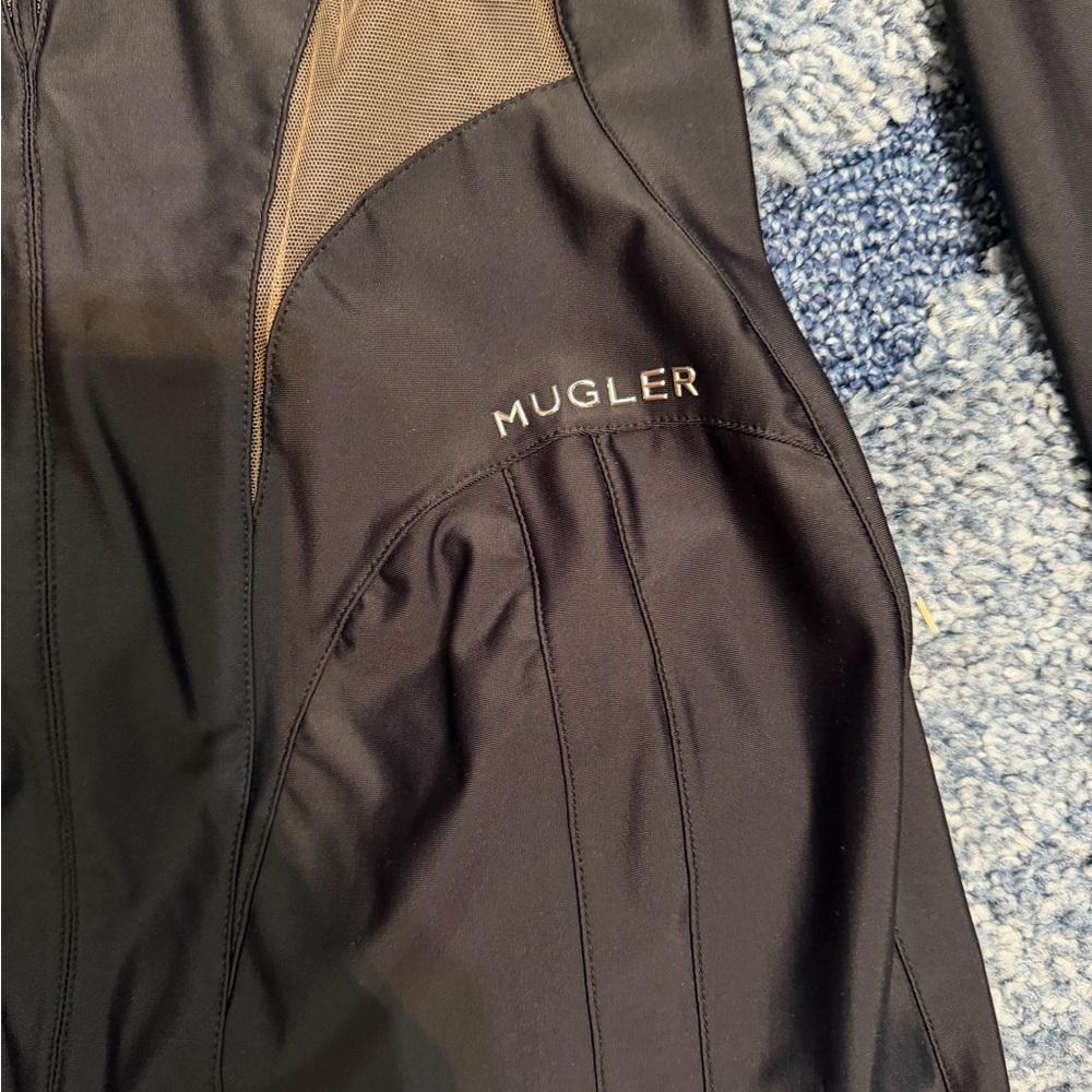 Mugler Black and Beige Long Sleeve Dress - Picture 2 of 3